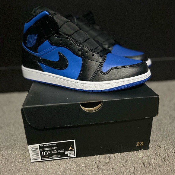 Air Jordan Mid Black Royal Blue Sneakers1